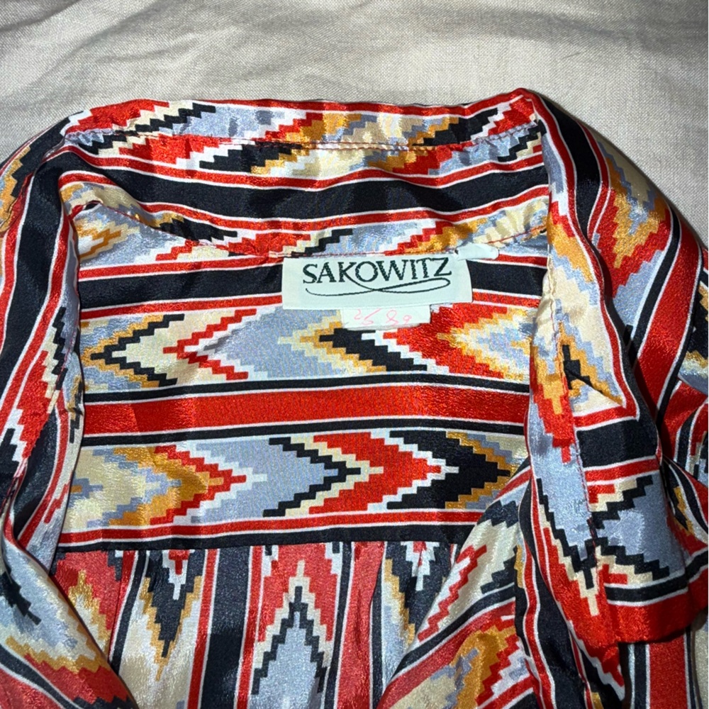 Vintage Western Patterned Blouse - image 2